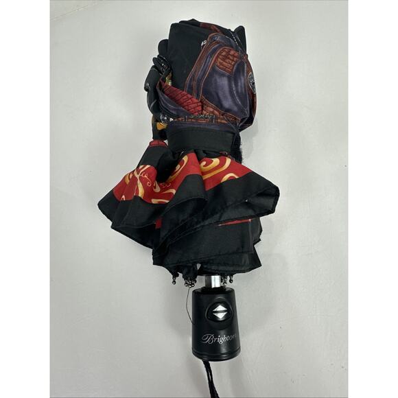 Brighton Black & Red Accessory Pattern Umbrella - Picture 7 of 11